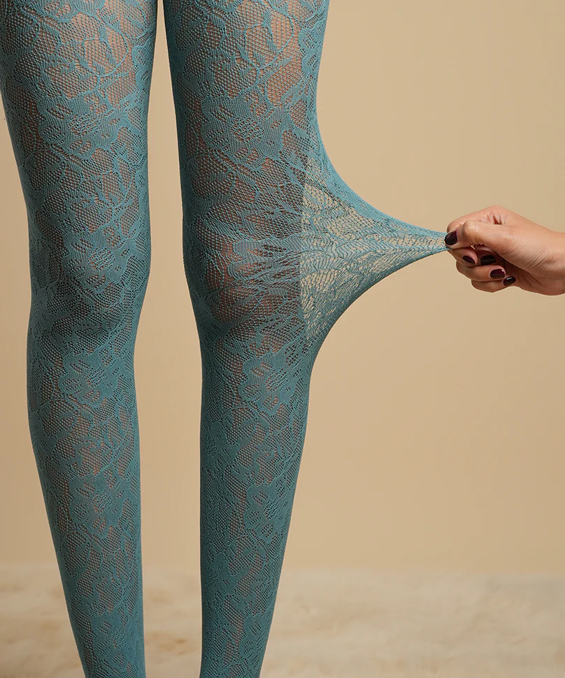 Elizabeth Lace Stockings - Blue - Image 3