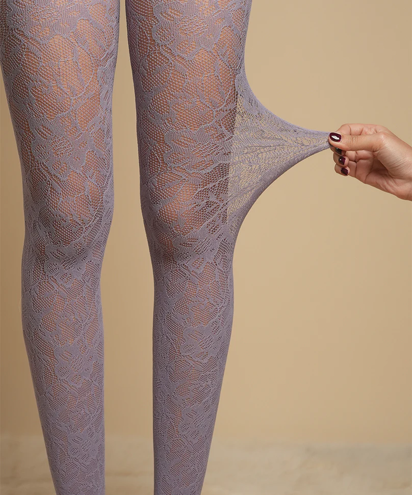 Elizabeth Lace Stockings - Purple - Image 2