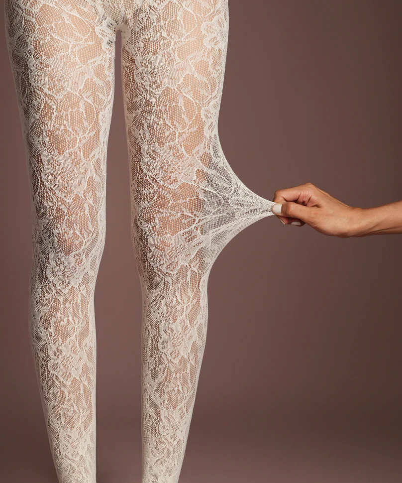Elizabeth Lace Stockings - White - Image 3