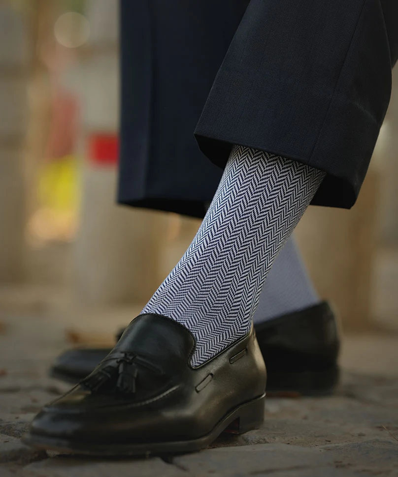 Navy Blue Herringbone - Image 4