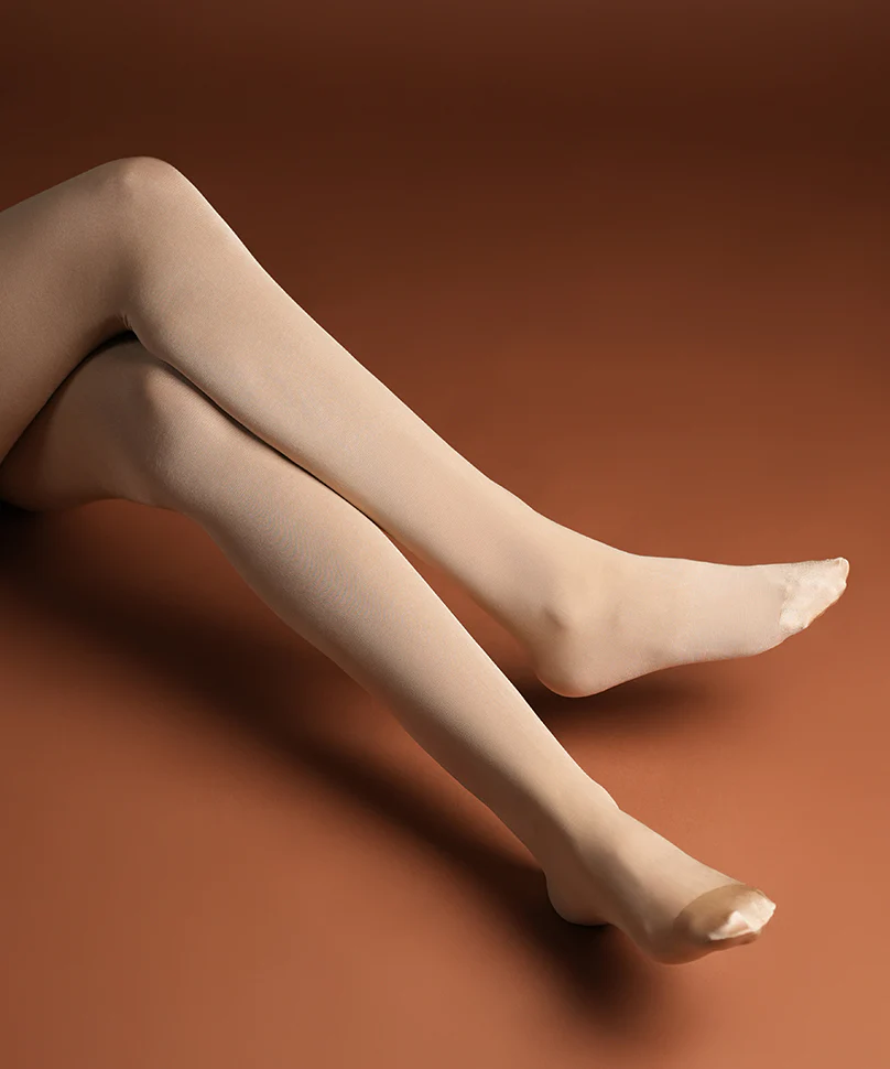 Nude Sheer Glossy Stockings - Image 4