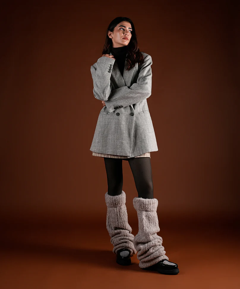 Plush Leg Warmer - Brown - Image 2