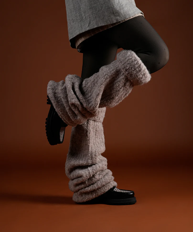 Plush Leg Warmer - Brown - Image 5
