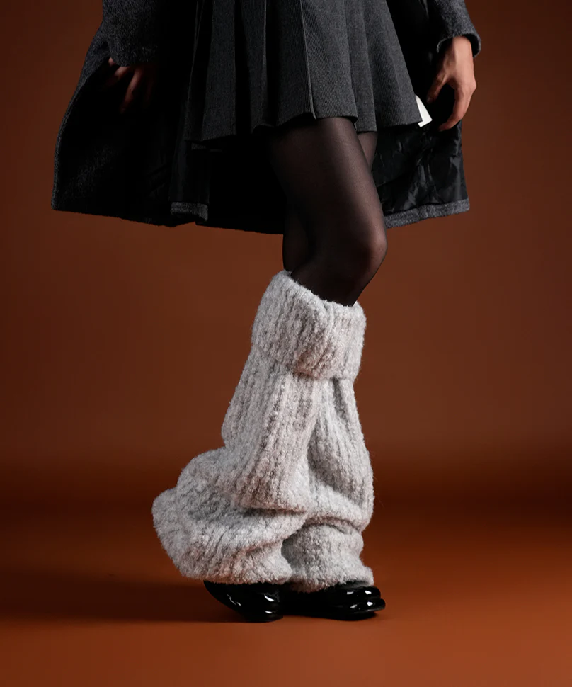 Plush Leg Warmer - Light Grey - Image 4