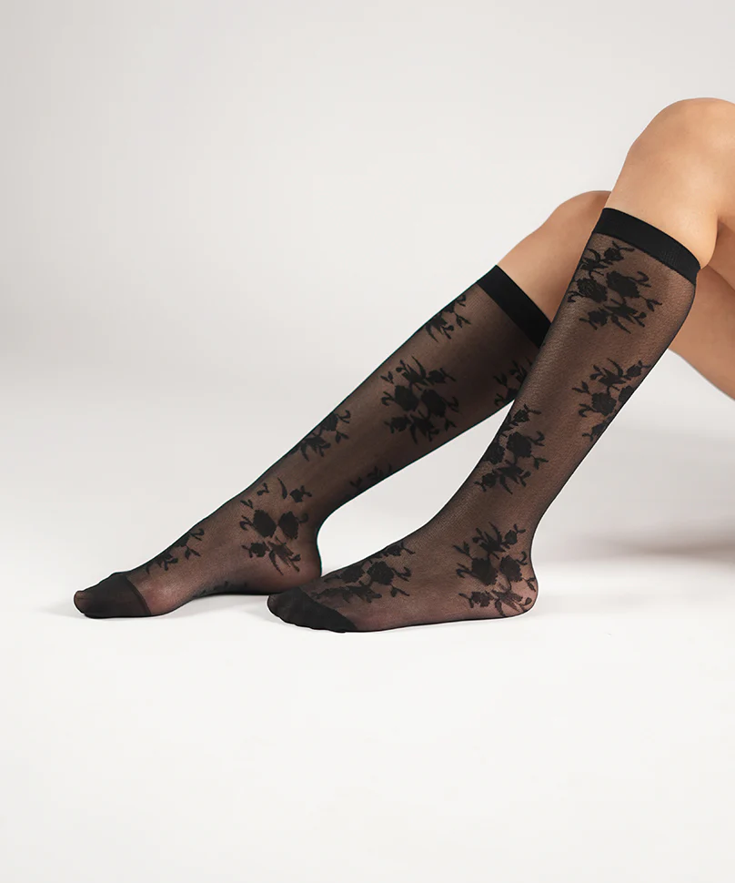 Rosa Sheer Socks - Black - Image 3