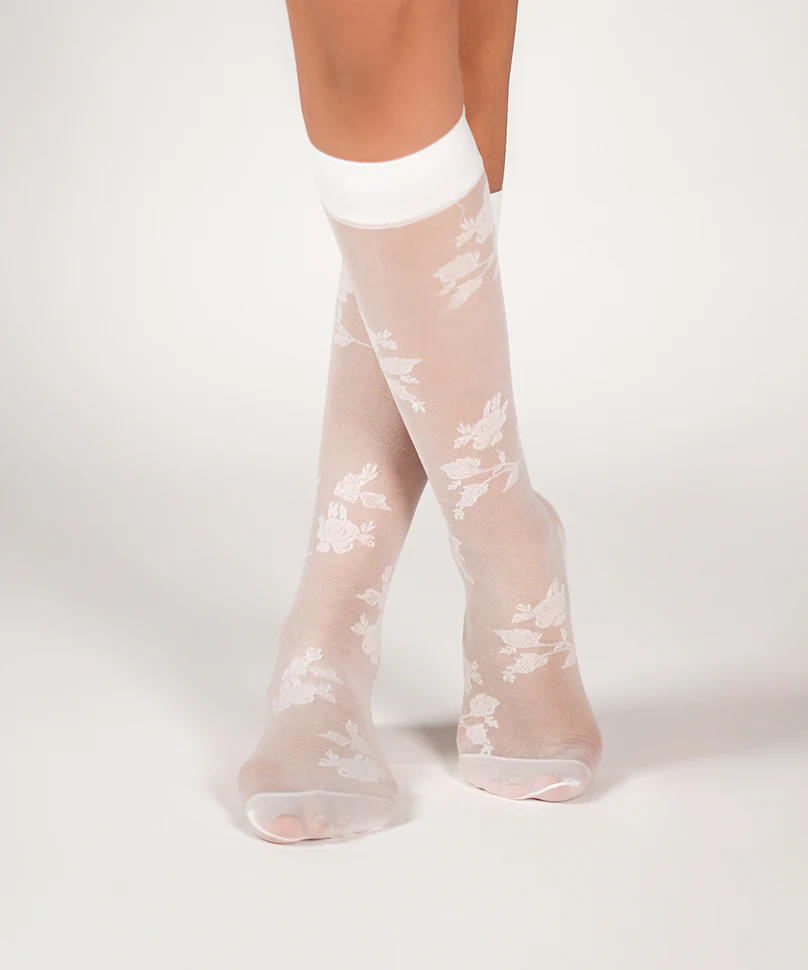 Rosa Sheer Socks - White