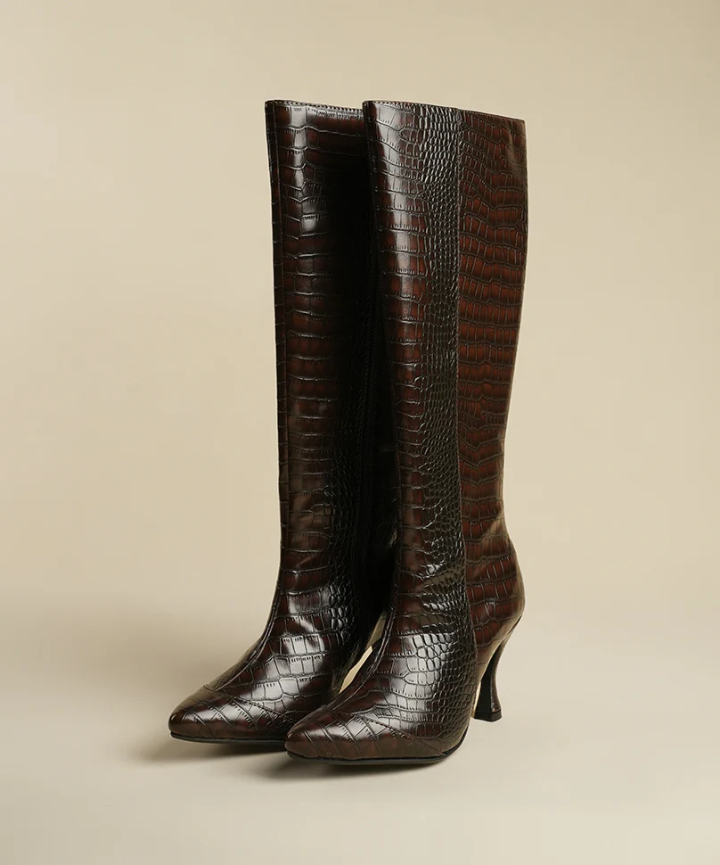 Sabrina - Croco Brown