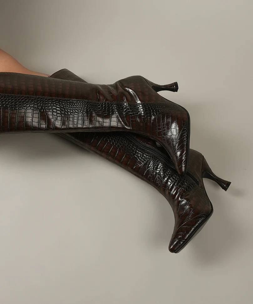 Sabrina - Croco Brown - Image 2